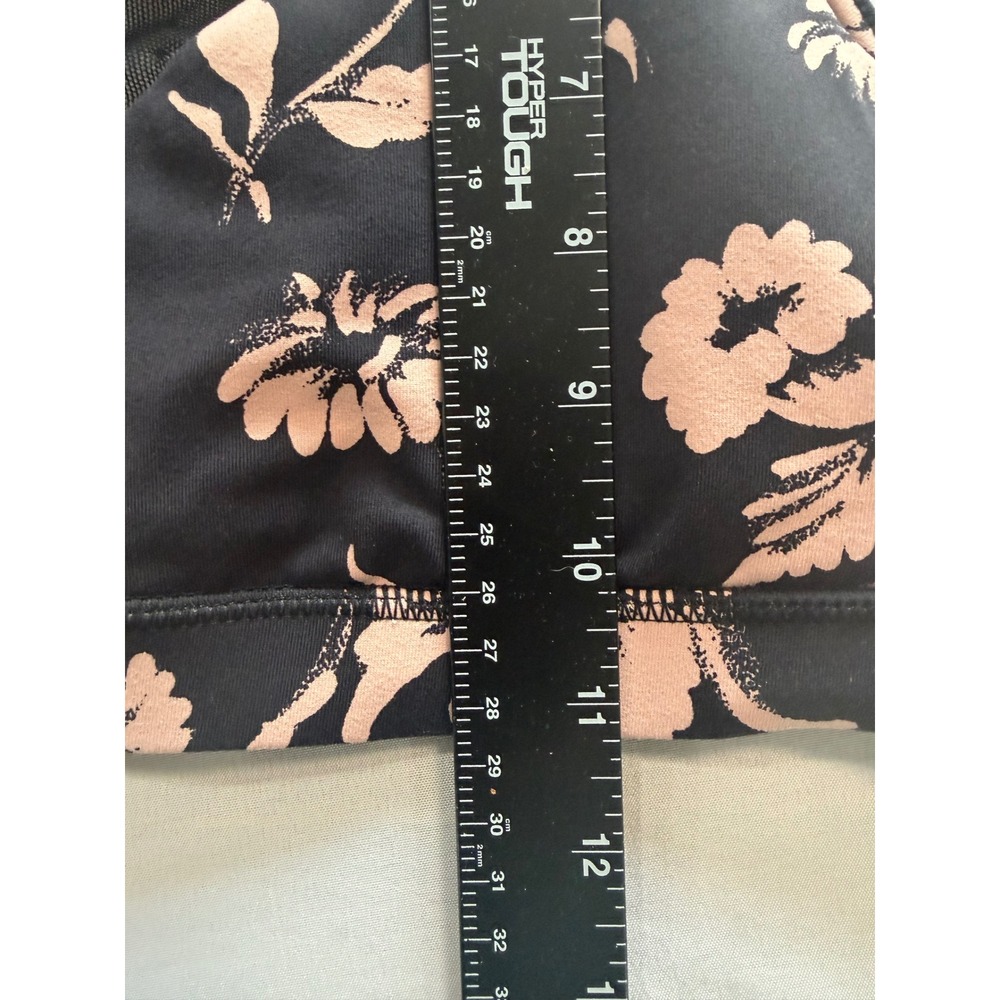O'Neill Clara Sports Bra Black Pink Floral Mesh High Neck Medium SU7475003 NWT - Picture 4 of 6